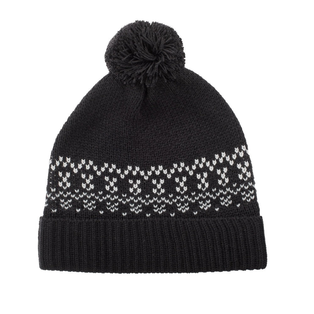 Isotoner Women's Birdseye Knit Beanie with SMARTdri Black One Size