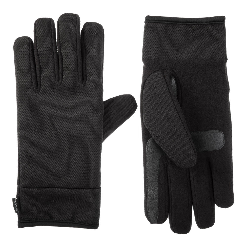 Heatguard Mens Thinsulate Touchscreen Leather Gloves (Black)
