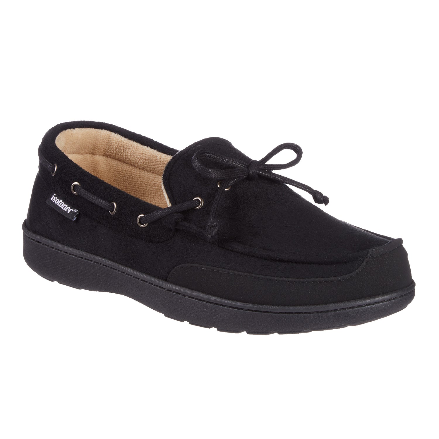 97044 Isotoner Mens Carter Boater Moccasin Slippers 