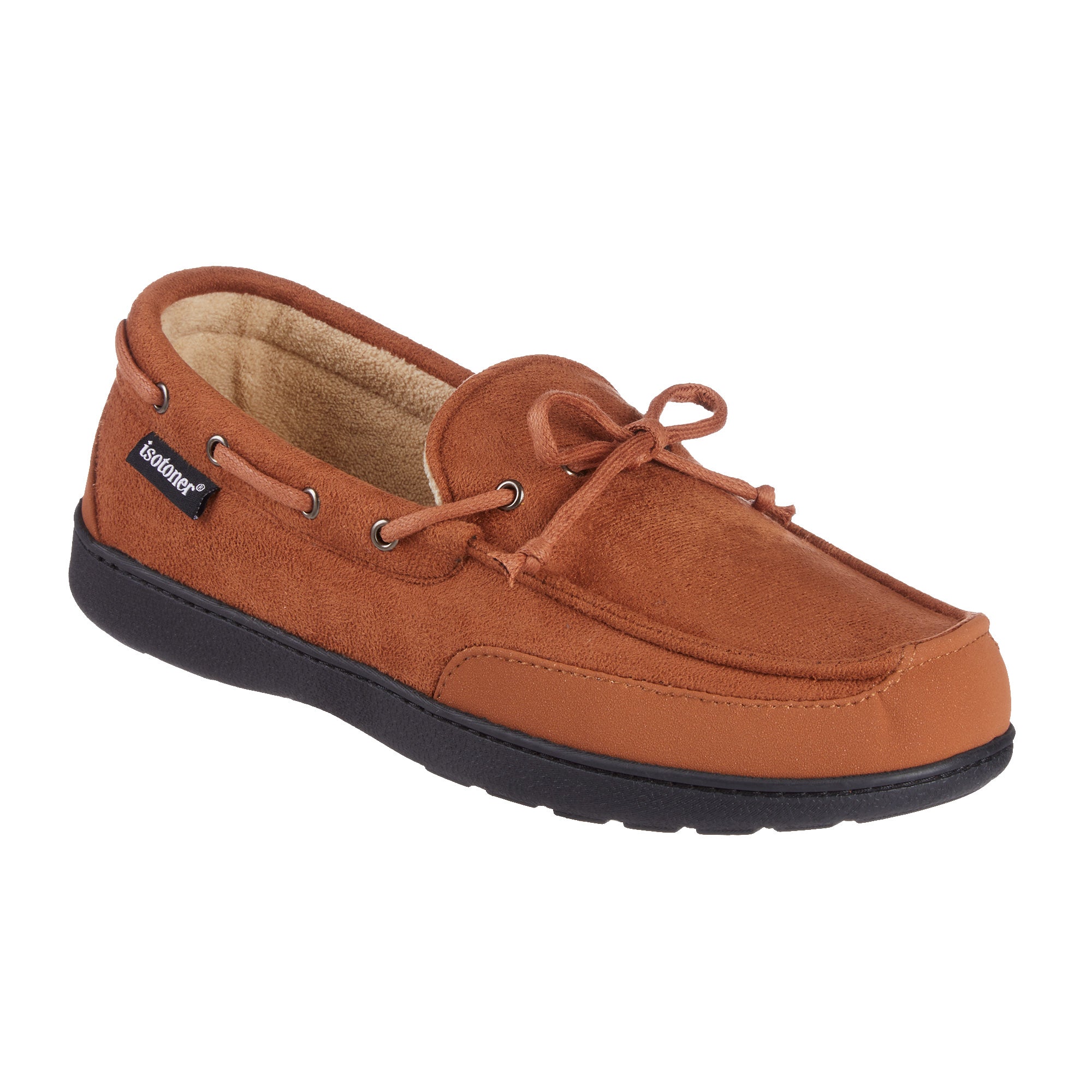 97044 Isotoner Mens Carter Boater Moccasin Slippers 