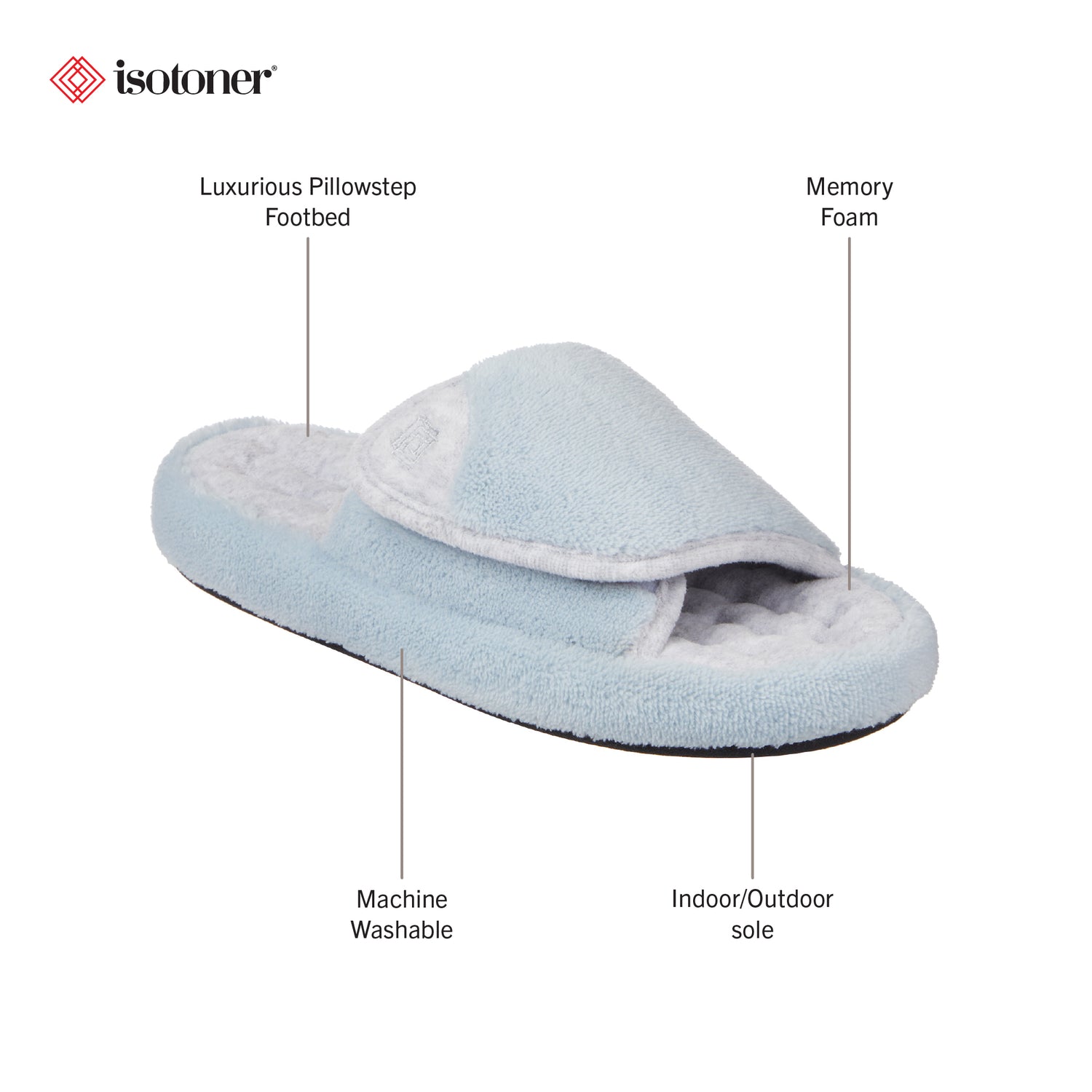 Womens Micoterry Spa Slide with Memory Foam