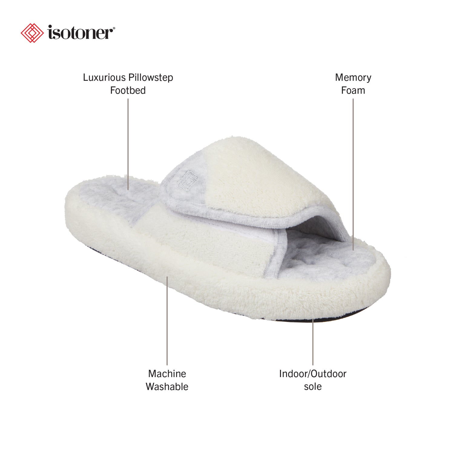 95012 Womens Micoterry Spa Slide with Memory Foam 