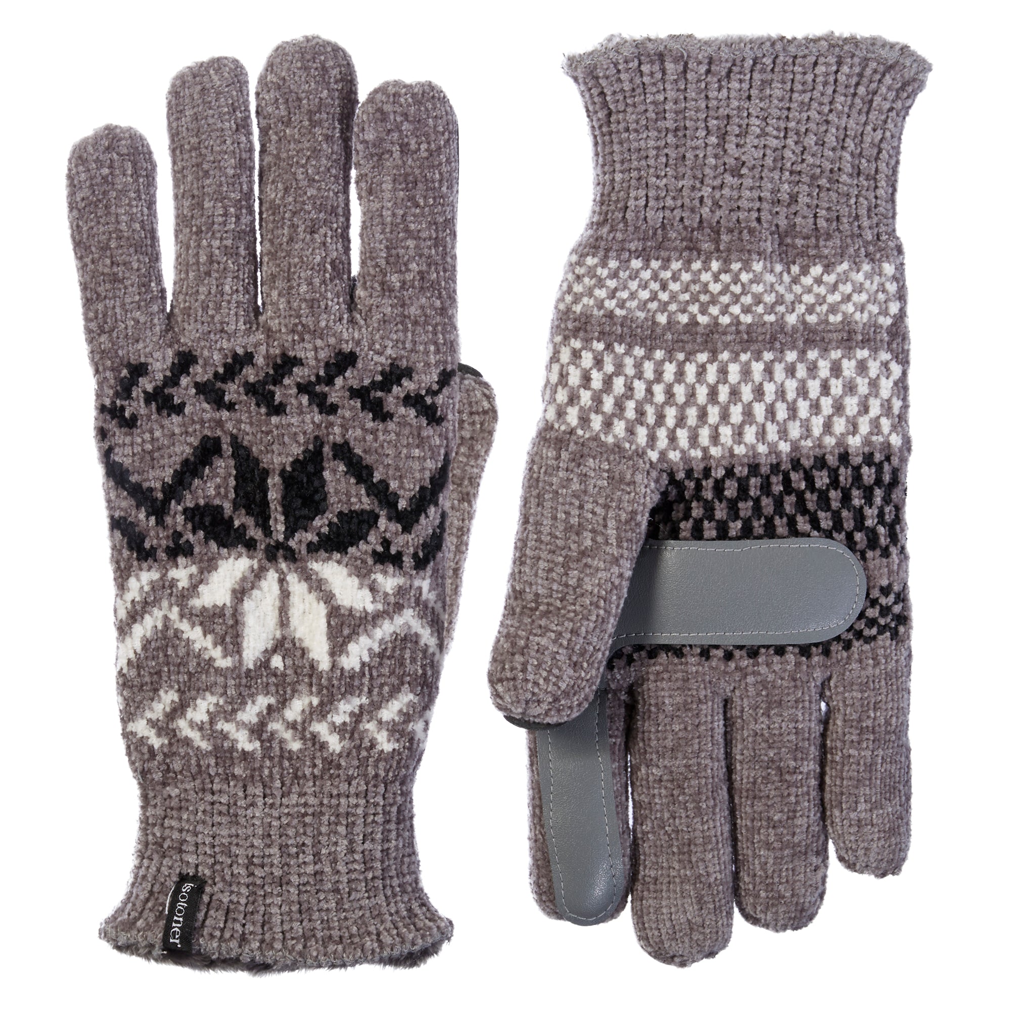 Hotsell Women's Wool Mittens in light grey + white: Snowflake