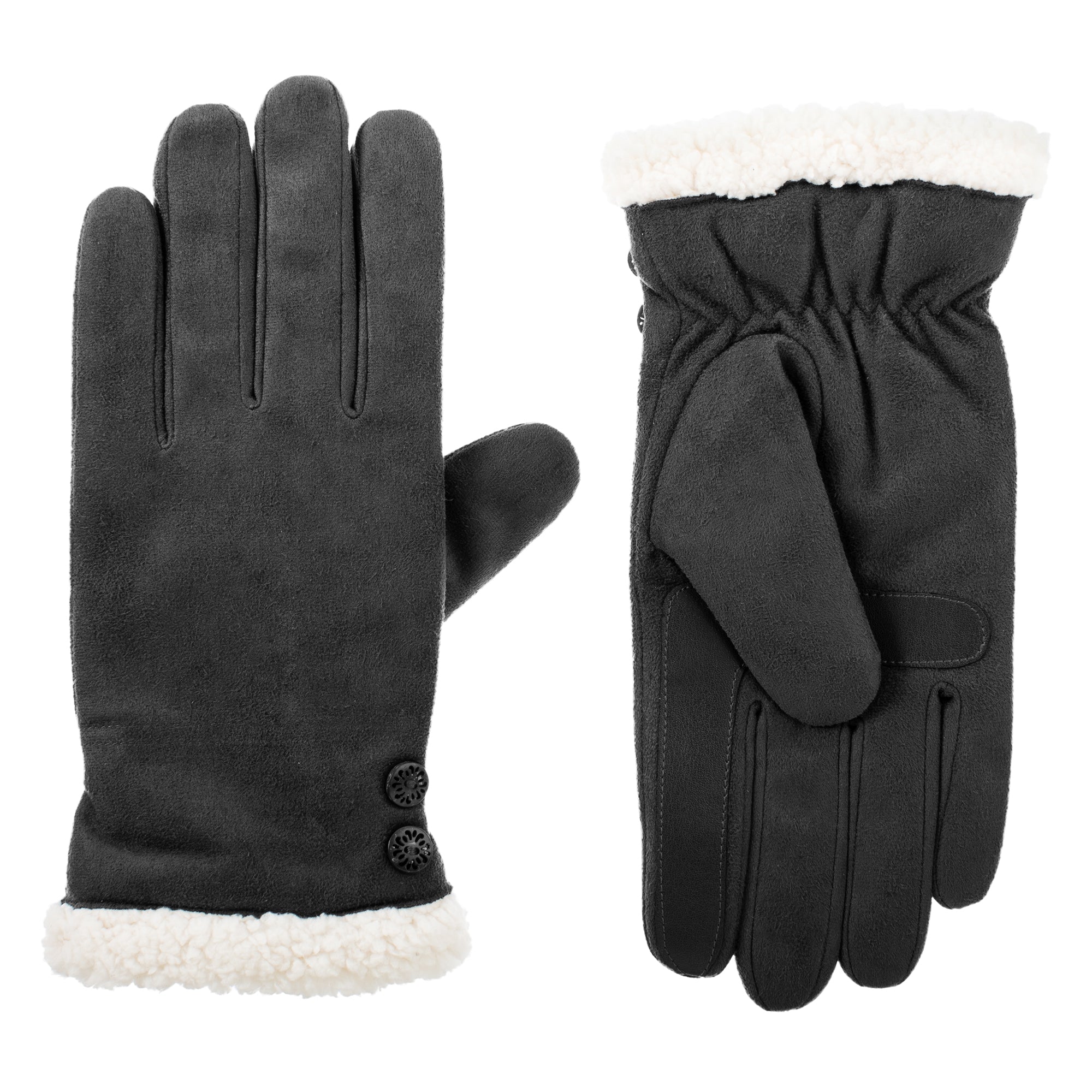 Isotoner Women’s Recycled MicroSuede Gloves with Smartouch Lead Small/Medium
