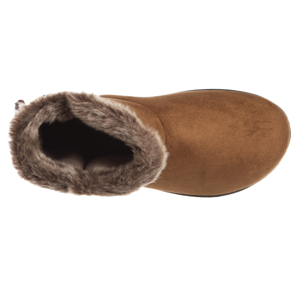 Isotoner microsuede bootie slippers with 36 memory on sale foam