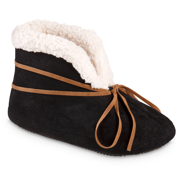 Isotoner womens microsuede deals nikita low boot slippers