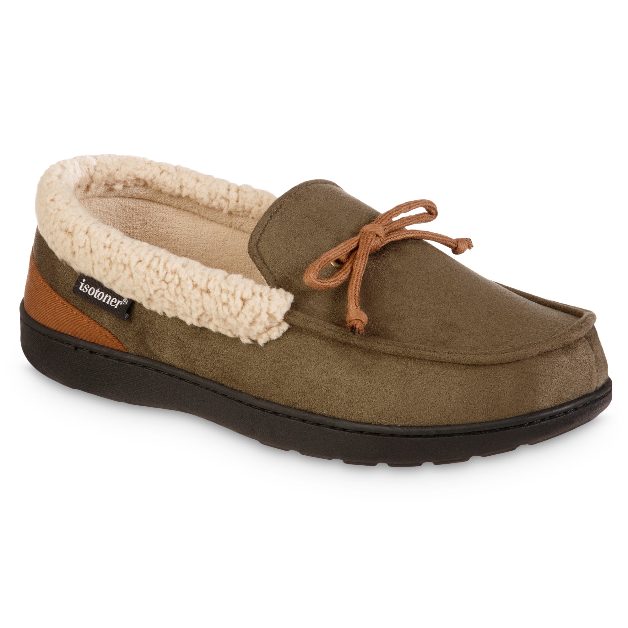 Mens memory foam moccasin hot sale slippers